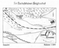 Lageplan des Bischofsteiner Bergfriedhofs