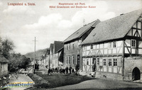 Die alte Lengenfelder Post im Mitteldorf mit Torbogen von der Burg Stein Die alte Lengenfelder Post im Mitteldorf mit Torbogen von der Burg Stein