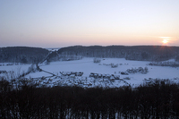 Faulungen im Sonnenuntergang