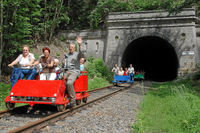 Draisinenfahrer am Entenbergtunnel