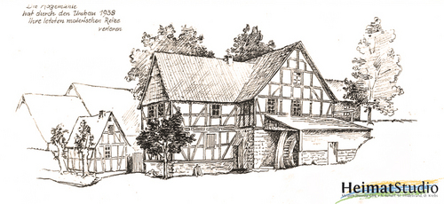 Zeichnung der alten Hagem&uuml;hle