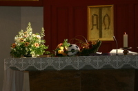 Der Altar mit den Begrüßungsgeschenken