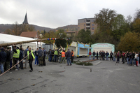 Holen und Aufstellen der Kirmestanne