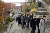 Aufspielen bei Pfarrer Bolle und Bürgermeister Dienemann