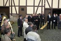 Aufspielen bei Pfarrer Bolle und Bürgermeister Dienemann