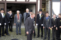 Aufspielen bei Pfarrer Bolle und Bürgermeister Dienemann