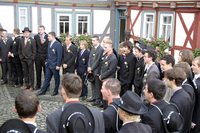 Aufspielen bei Pfarrer Bolle und Bürgermeister Dienemann