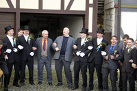 Aufspielen bei Pfarrer Bolle und Bürgermeister Dienemann