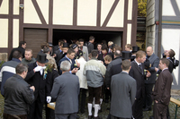 Aufspielen bei Pfarrer Bolle und Bürgermeister Dienemann