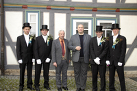 Aufspielen bei Pfarrer Bolle und Bürgermeister Dienemann