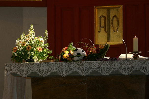 Der Altar mit den Begrüßungsgeschenken