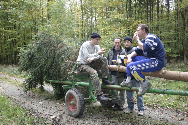 2006-10-21 - Samstag - Holen u. Aufstellen der Kirmestanne