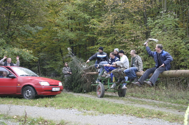 2006-10-21 - Samstag - Holen u. Aufstellen der Kirmestanne