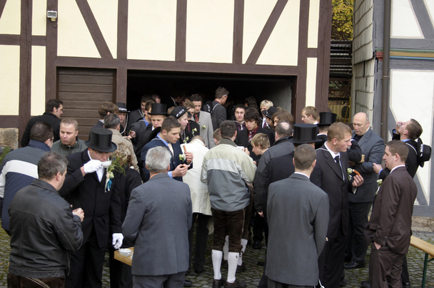 Aufspielen bei Pfarrer Bolle und Bürgermeister Dienemann